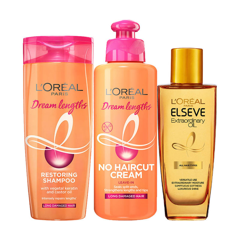 L Oreal Paris Voluminous Dream Lengths Shampoo No Haircut Cream Extraordinary Oil Serum 30ml Buy L Oreal Paris Voluminous Dream Lengths Shampoo No Haircut Cream Extraordinary Oil Serum 30ml Online