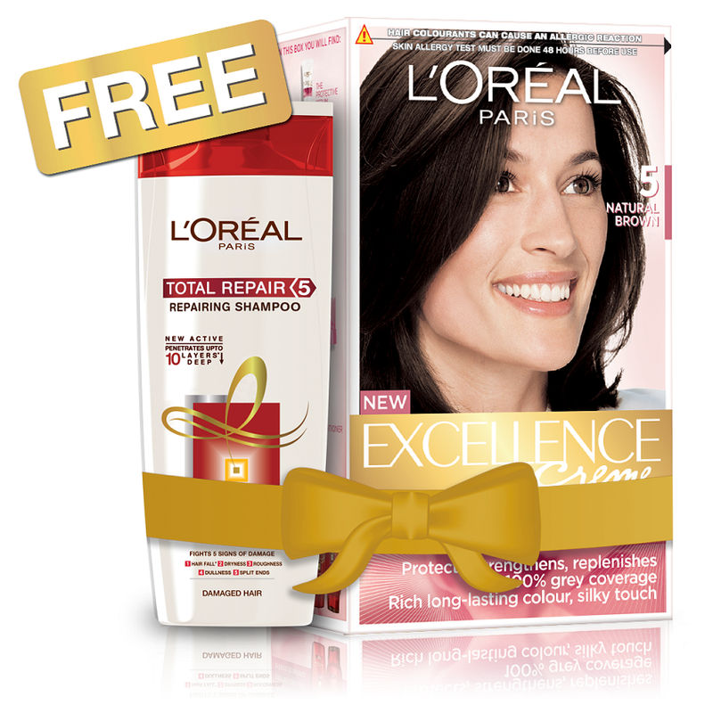 L Oreal Paris Excellence Creme Hair Color 5 Natural Brown Free