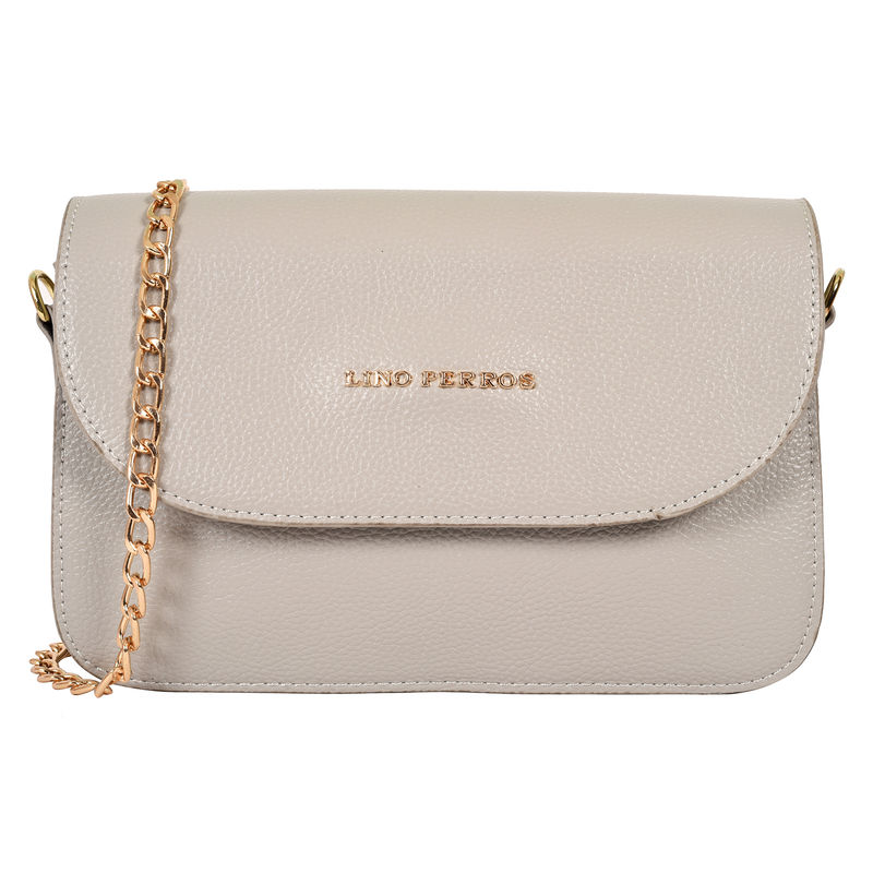 Buy Lino Perros Grey Leatherette Sling Bag Online