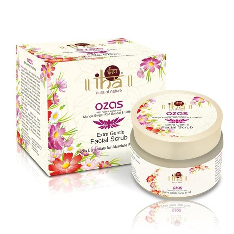 IHA Ozas - Ayurvedic Facial Scrub With Red Sandal & Saffron, For Wrinkle Lift