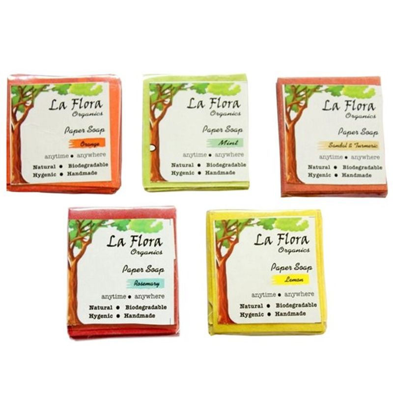 La Flora Organics Handmade Paper Soap - Pack Of 5