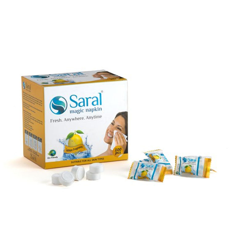 SARAL Lemon Fragrance Magic Tablet Napkin - 100 pcs
