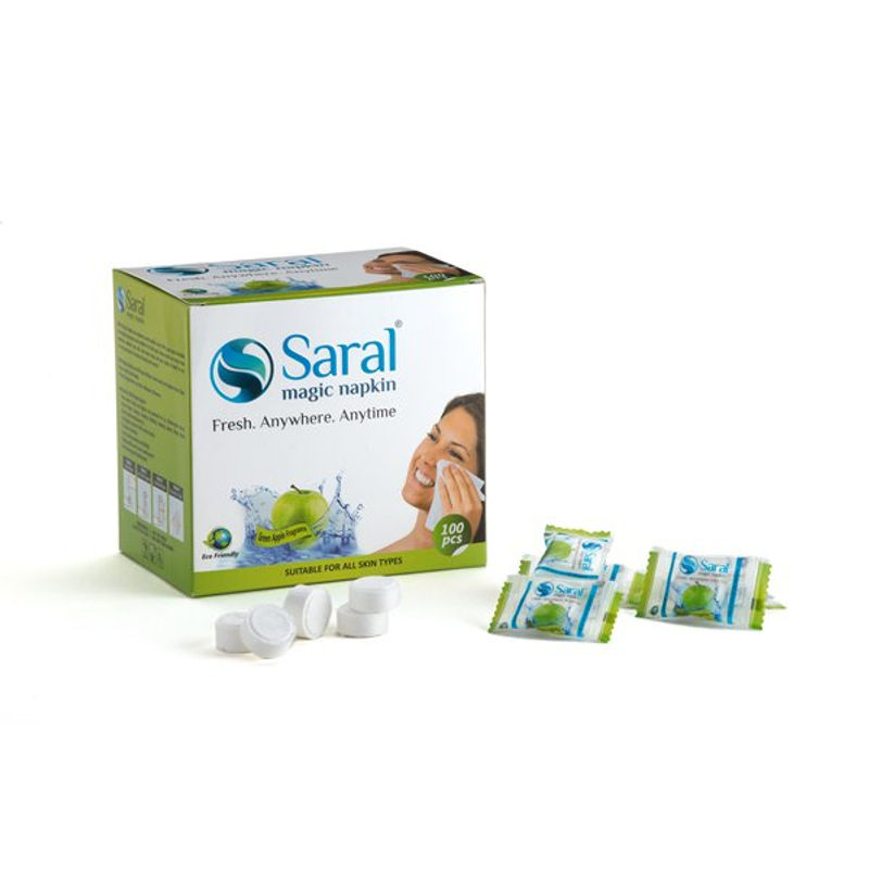 SARAL Green Apple Fragrance Magic Tablet Napkin - 100 pcs