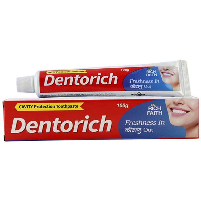Dentorich Whitening Toothpaste + Free Premium Toothbrush Worth Rs.30