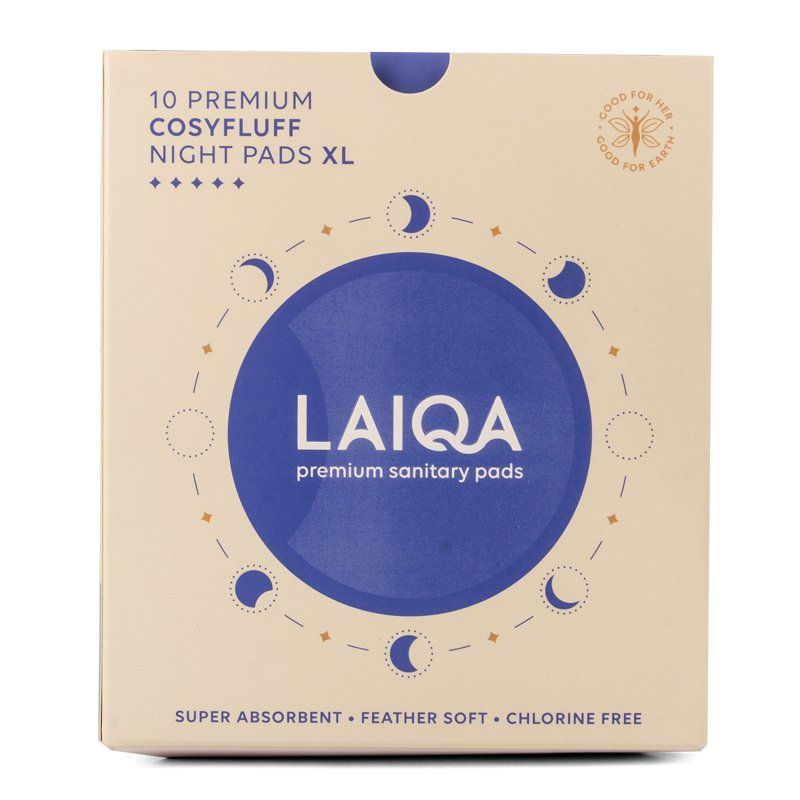 LAIQA Premium Cosyfluff Night Pads XL 10 Pads 315mm