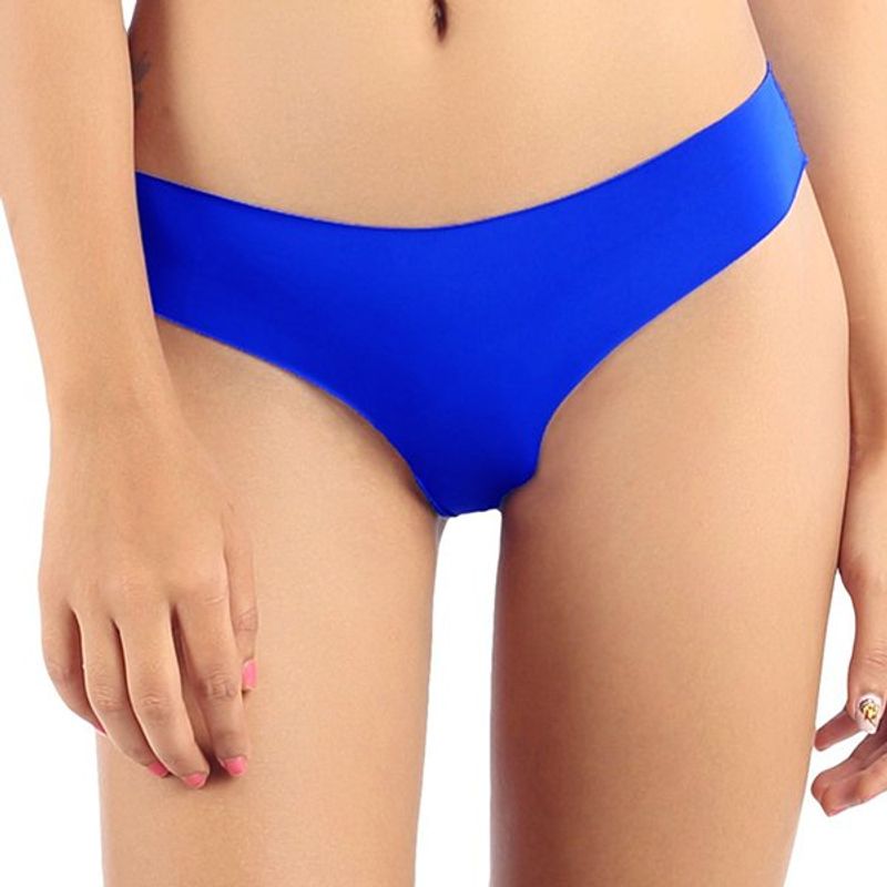 Candyskin Seamless Panty With Lace (Blue) - Extra Large