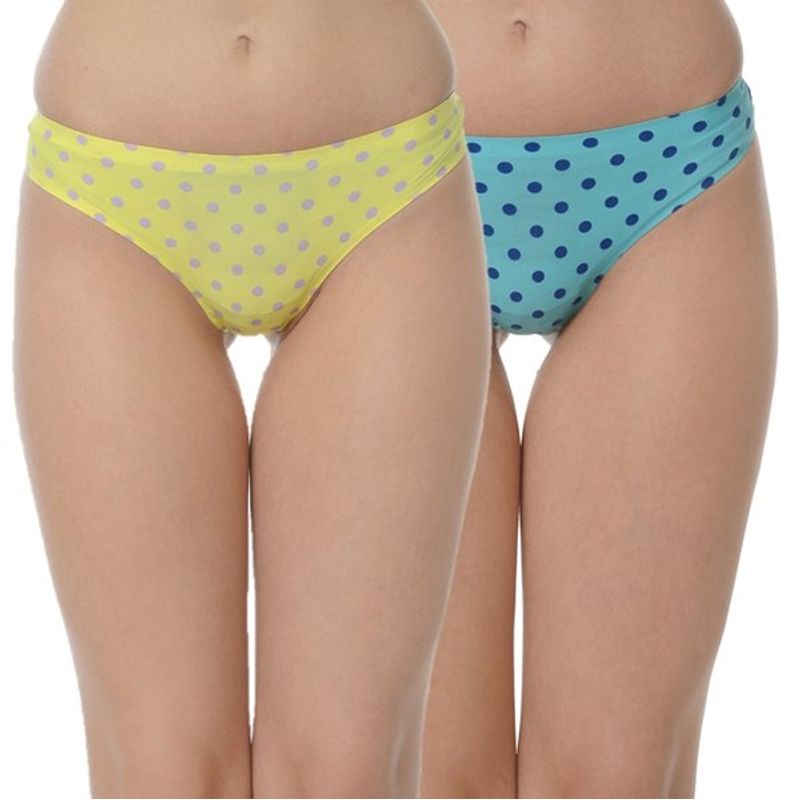 Da Intimo Women'S Yellow And Blue Panty Combo - Multi-Color (S)