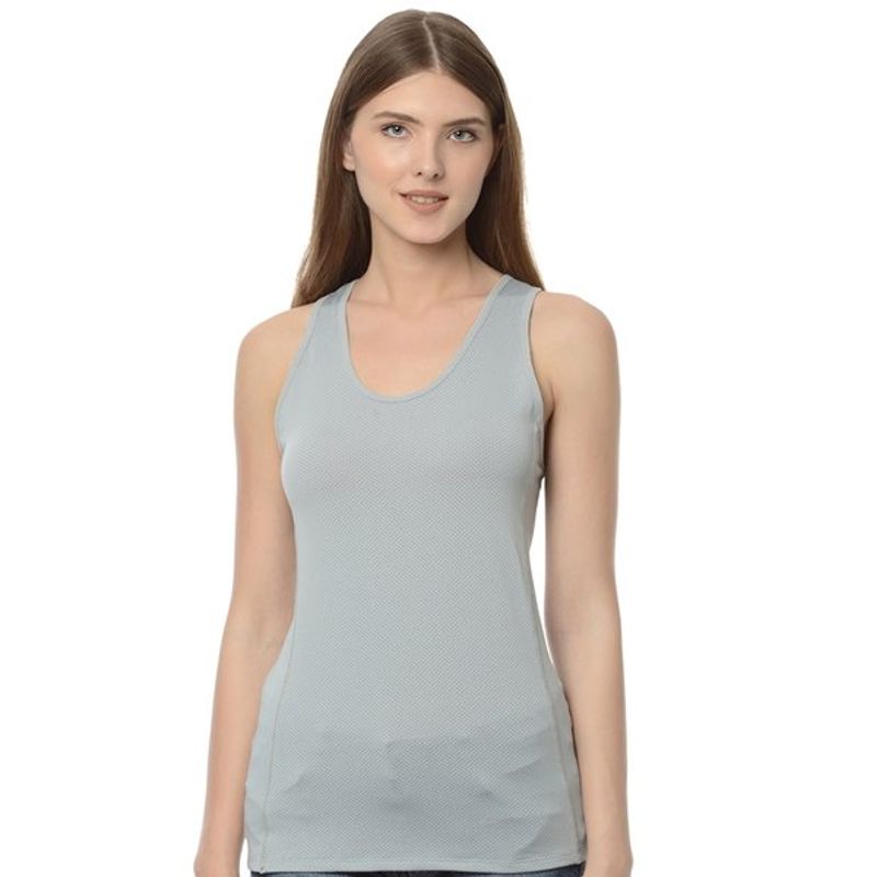Da Intimo Grey Solid Non Padded Active Wear Top (S)