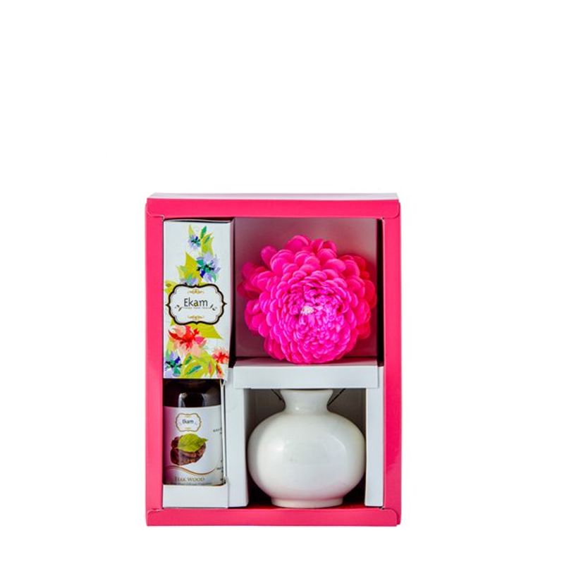 Ekam Teakwood Reed Diffuser Set