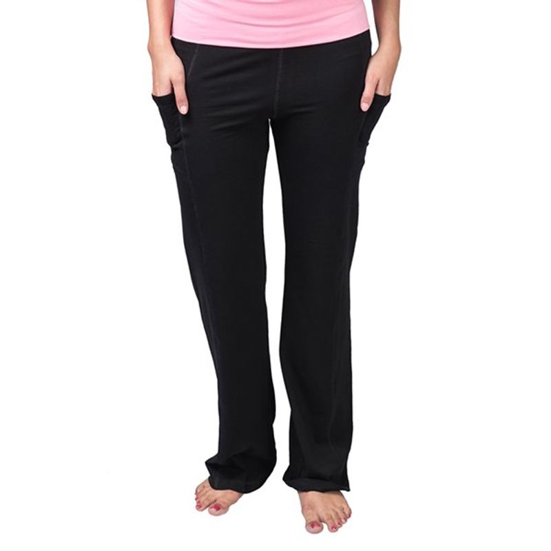Nite Flite Pink Foldover Yoga Pants - Black (L) 1