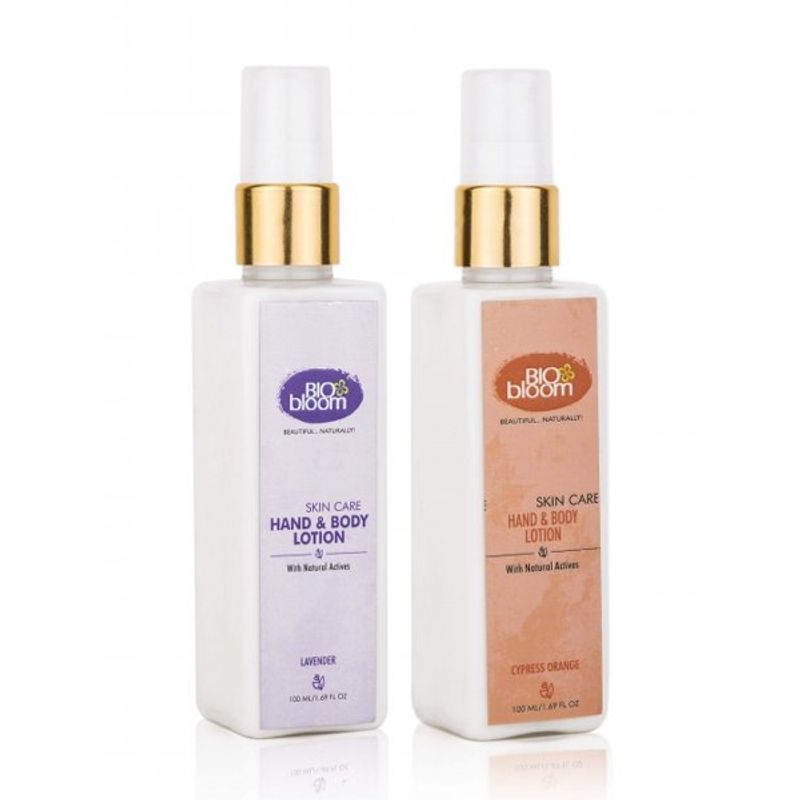 Biobloom Set Of Paraben Free Lavender Hand & Body Lotion & Orange Cypress Hand & Body Lotion