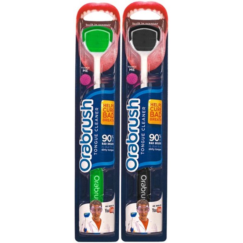 Orabrush Tongue Cleaner Couple Pack - (Green and Black)