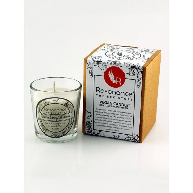 Resonance Candles Strawberry Blossom Fragrance Natural Wax Aroma Votive Candle