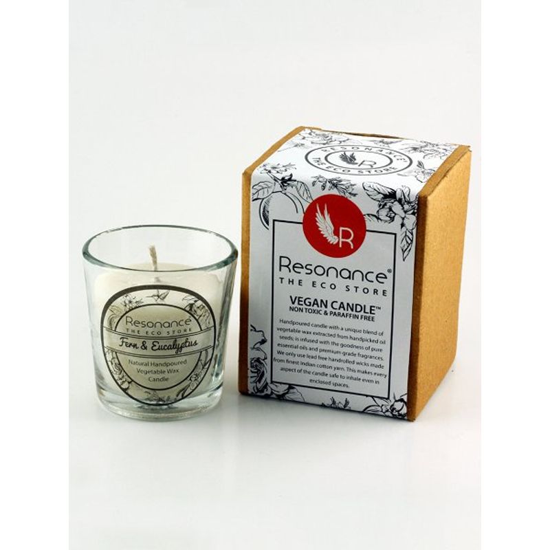 Resonance Candles Fern & Eucalyptus Fragrance Natural Wax Aroma Votive Candle