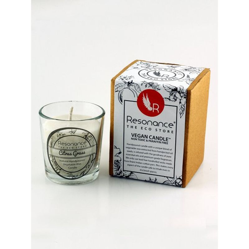 Resonance Candles Citrus Grass - Mosquito Repellent Natural Wax Aroma Votive Candle