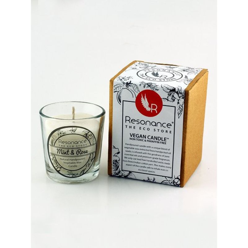 Resonance Candles Mint & Rose Fragrance Natural Wax Aroma Votive Candle