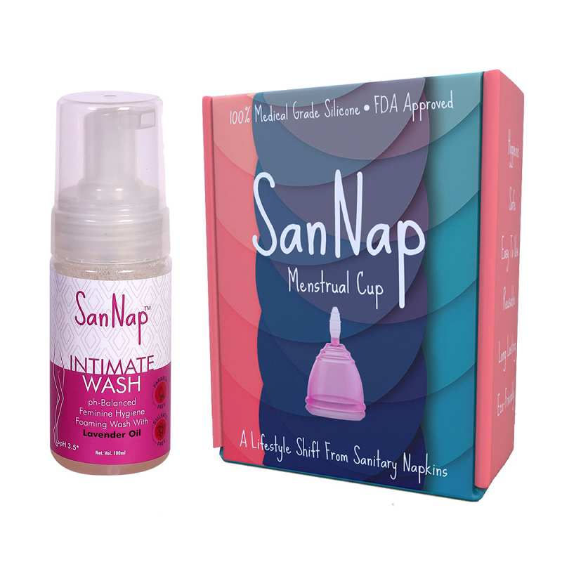 SanNap Fda Approved Menstrual Cup & Intimate Foaming Wash (Medium) Buy