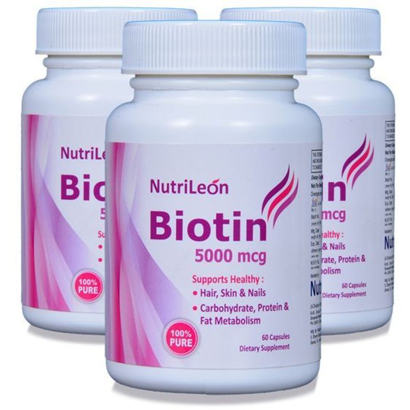 NutriLeon Biotin 5000mcg Capsules (Pack of 3)