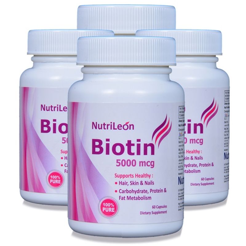 NutriLeon Biotin 5000mcg Capsules (Pack of 4)