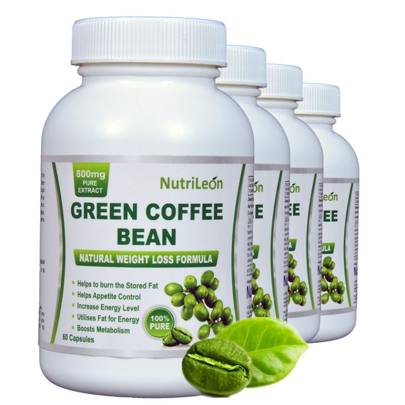 NutriLeon Green Coffee Bean Pure Extract 800mg Capsules (Pack of 4)