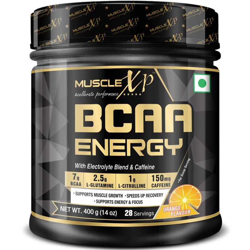 MuscleXP BCAA Energy With Electrolyte Blend & Caffeine Orange Flavour