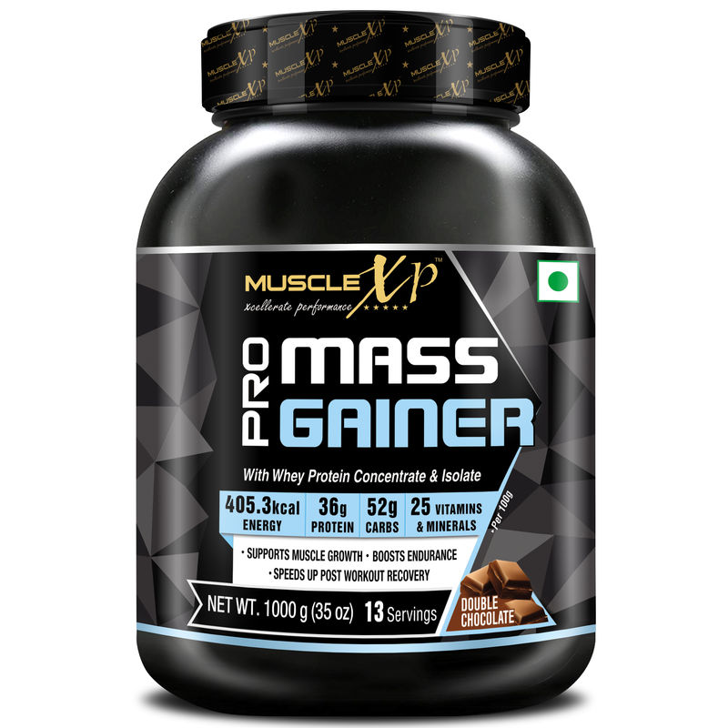 MuscleXP Pro Mass Gainer With Whey Protein Double Chocolate