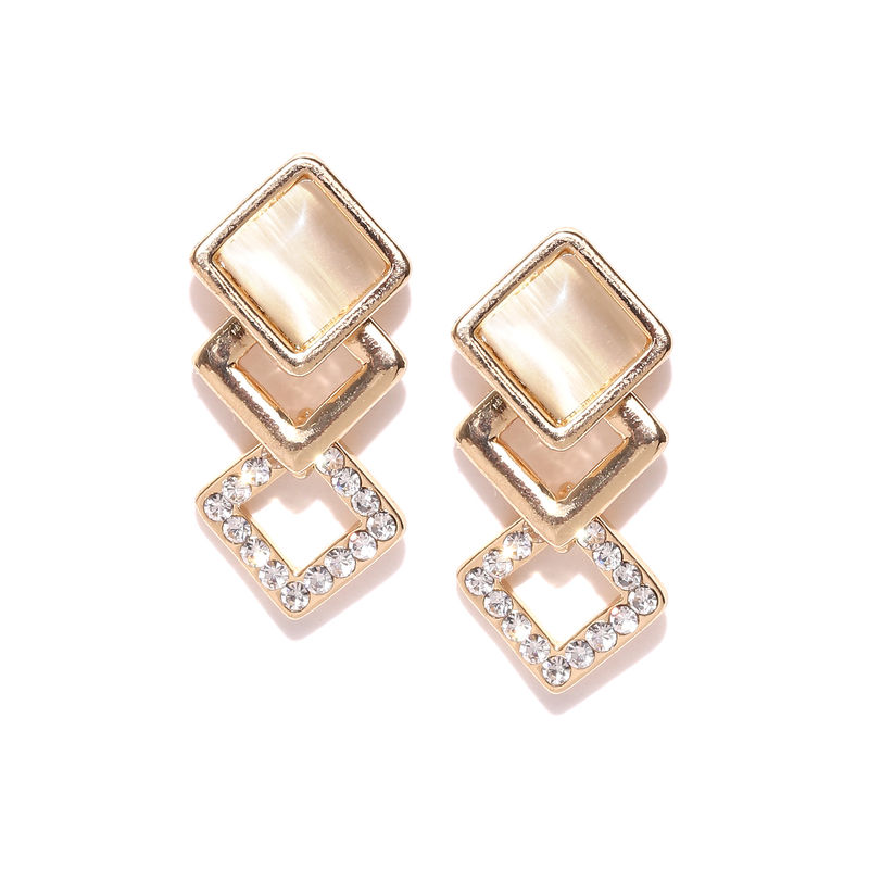 Cream colour earrings discount