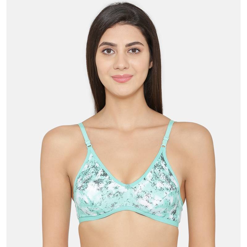Abelino Green Non-Wired Non Padded Full Coverage Bra (32B)