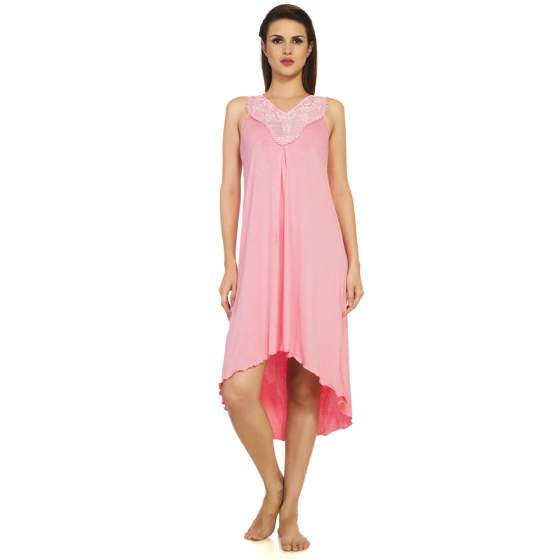 SOIE 3/4th Sleeve Night Gown - Pink (L)