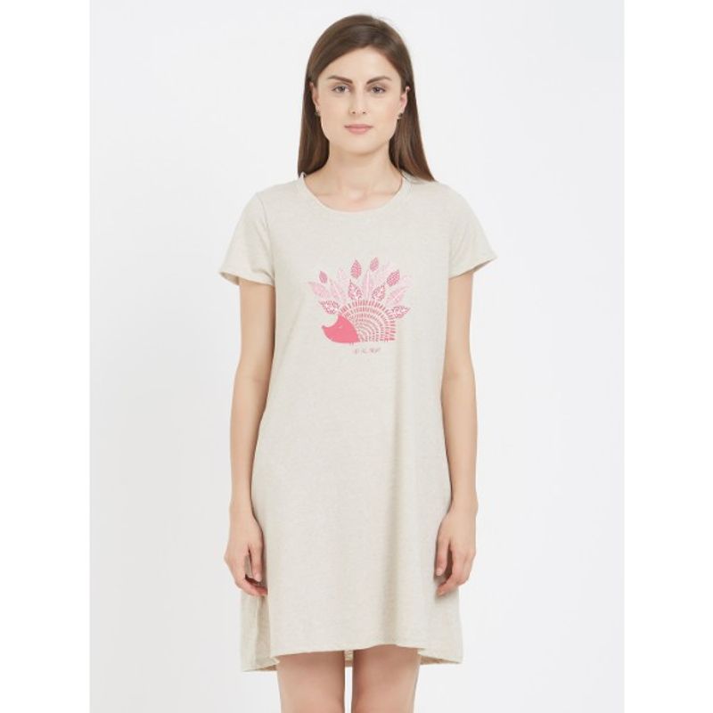 SOIE Women's Hedgehog Printed Sleepshirt   Grey