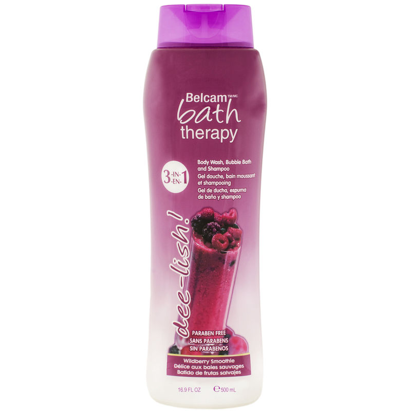 Belcam Dee-lish 3 in1 Body Wash, Bubble Bath and Shampoo - Wildberry Smoothie