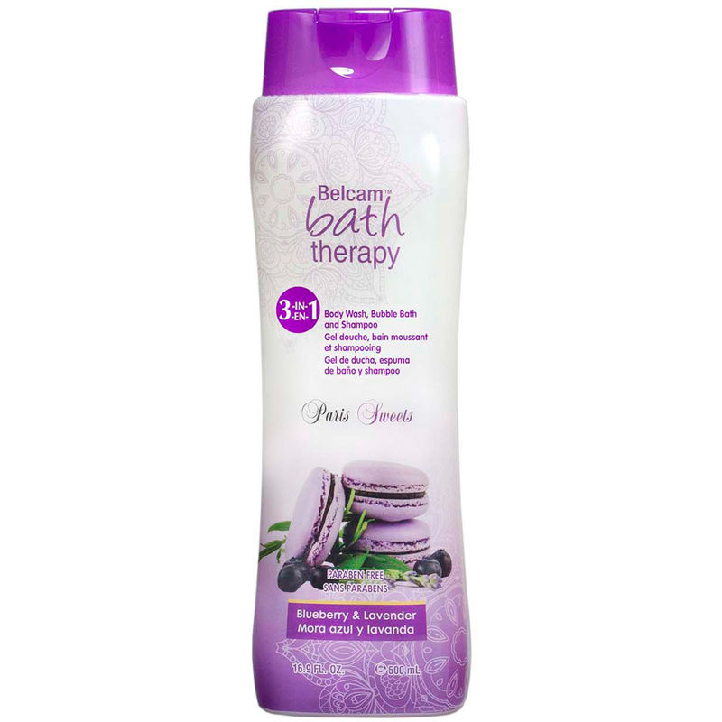 Belcam Paris Sweets 3 in1 Body Wash, Bubble Bath and Shampoo - Blueberry and Lavender