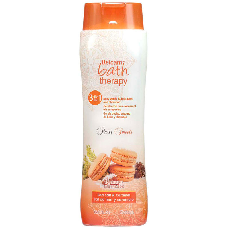 Belcam Paris Sweets 3 in1 Body Wash, Bubble Bath and Shampoo - Sea Salt and Caramel