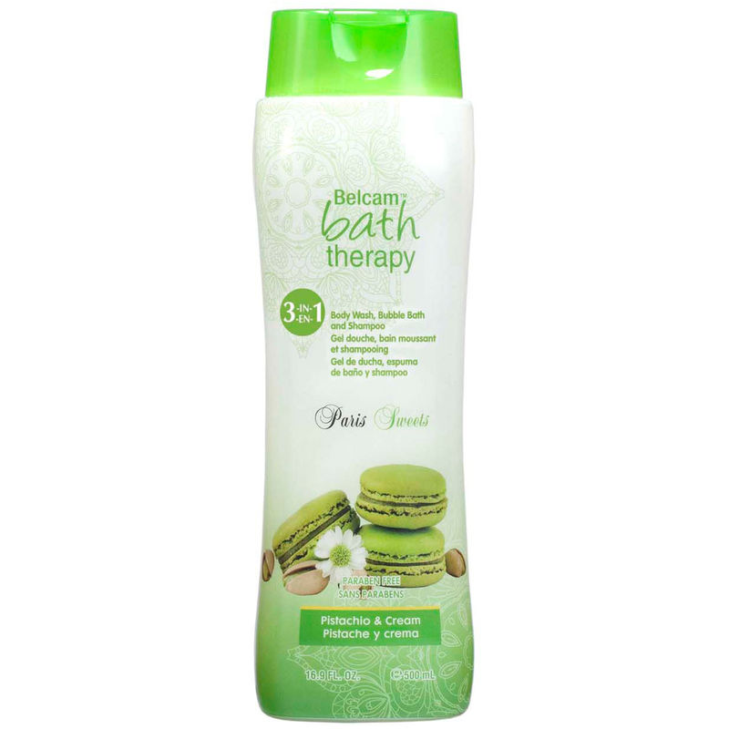 Belcam Paris Sweets 3 in1 Body Wash, Bubble Bath and Shampoo - Pistachio and Cream