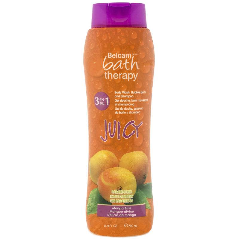 Belcam Juicy 3 in1 Body Wash, Bubble Bath and Shampoo- Mango Bliss