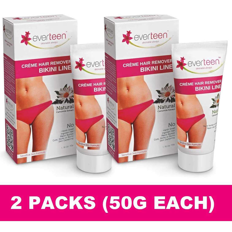Everteen Bikini Line Hair Remover Cream - Pack of 2: Buy Everteen Bikini  Line Hair Remover Cream - Pack of 2 Online at Best Price in India | Nykaa
