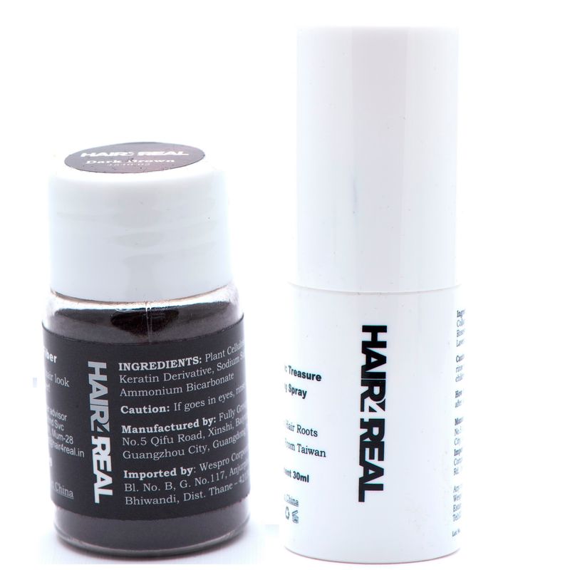 Hair4Real Thickening Fiber Dark Brown + Hair Spray