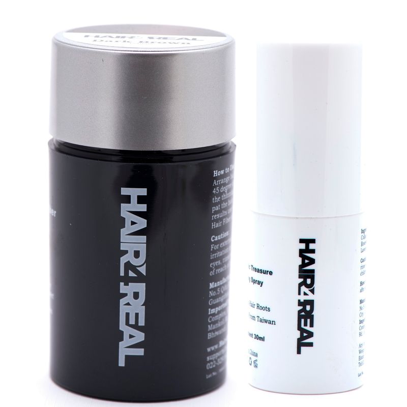 Hair4Real Thickening Fiber Black + Hair Spray