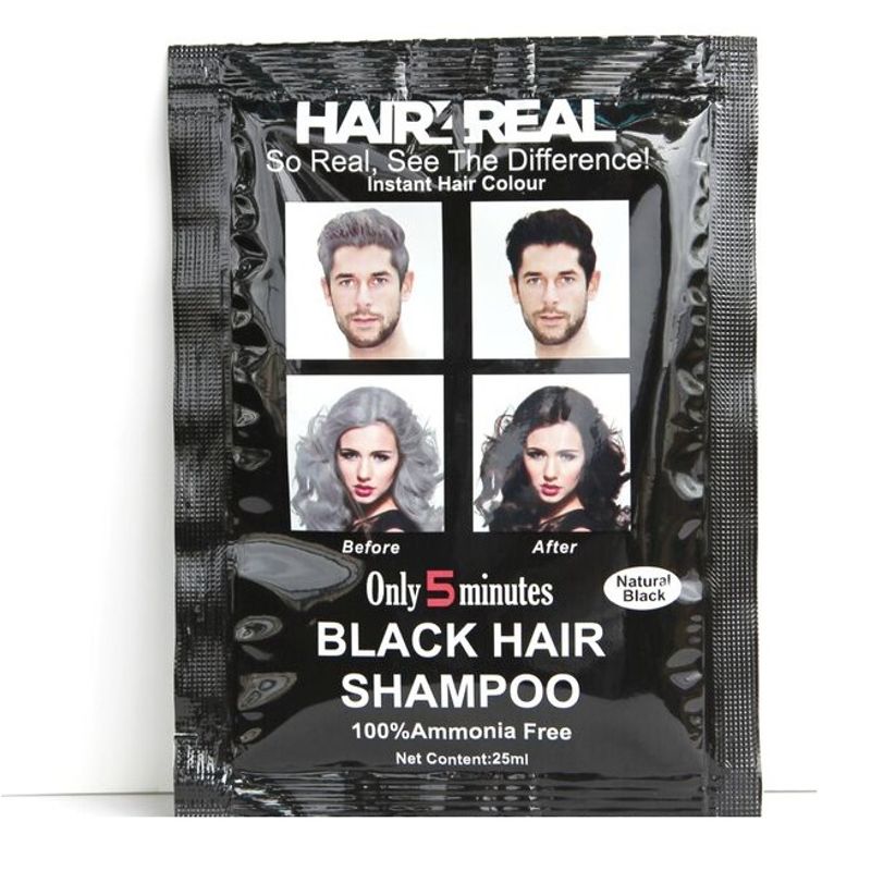 Hair4Real Natural Black Hair Shampoo(Pack of 3 Sachet)