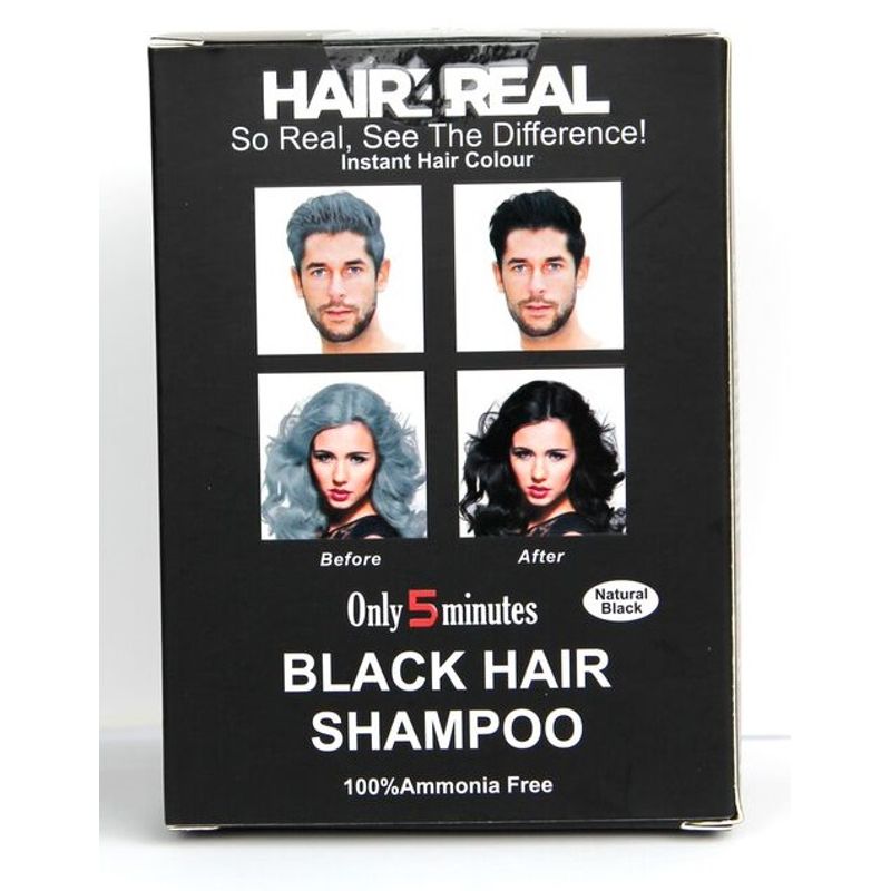 Hair4Real Natural Black Hair Shampoo(Pack of 6 Sachet)