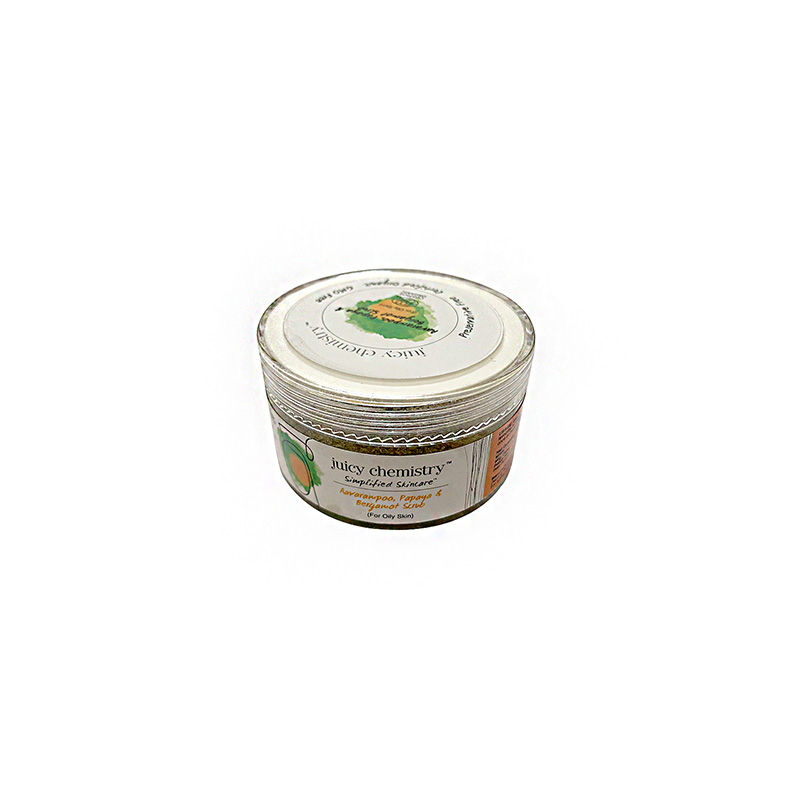Juicy Chemistry Aavarampoo, Papaya Leaf & Bergamot Face Scrub (For Oily Skin)