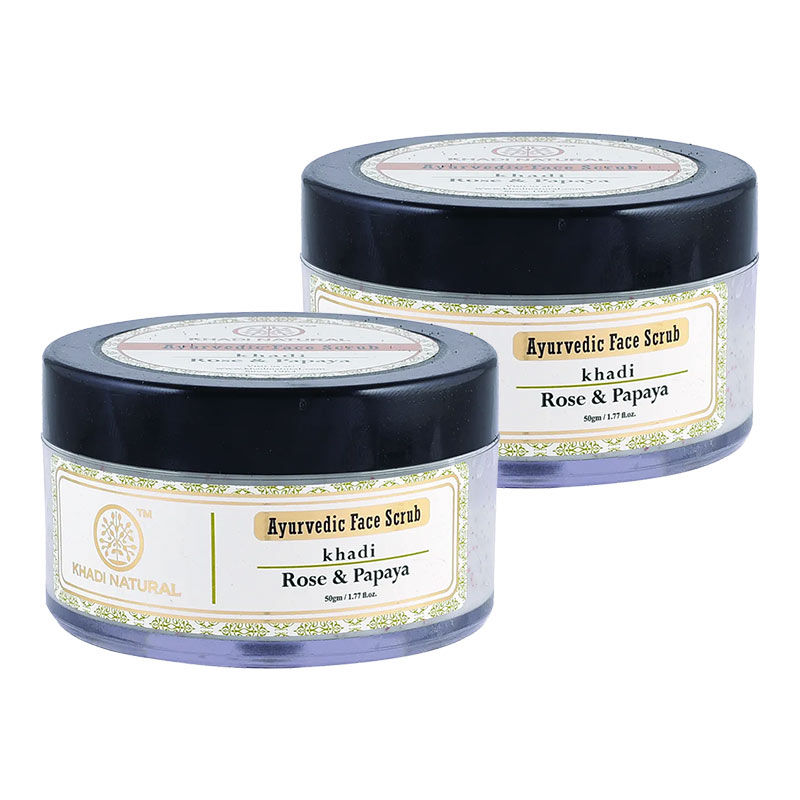 Khadi Natural Face Scrub Rose & Papaya Pack of 2 Buy Khadi Natural