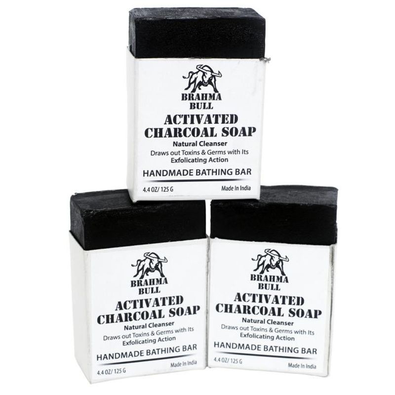 Brahma Bull Activated Charcoal Soaps (Pack Of 3)