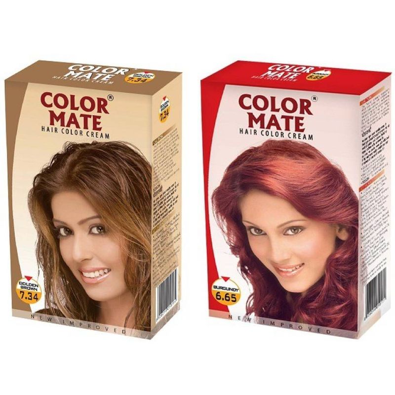 Buy Color Mate Golden Brown & Burgundy Hair Color Cream Online at  desertcartGuatemala