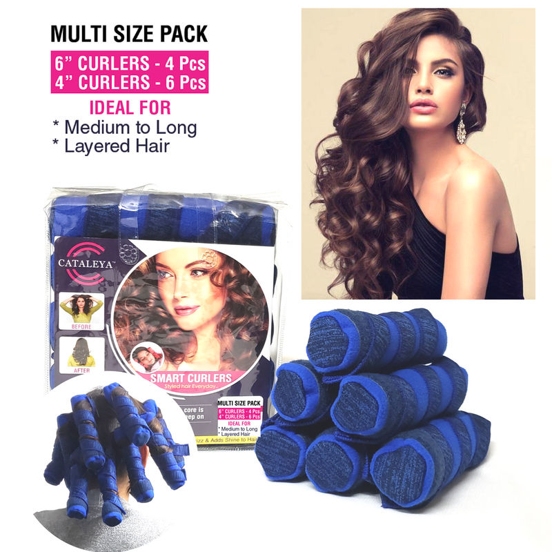 Cataleya Smart Curlers Multipack For Layered Hair - Royal Blue (Pack Of 10)