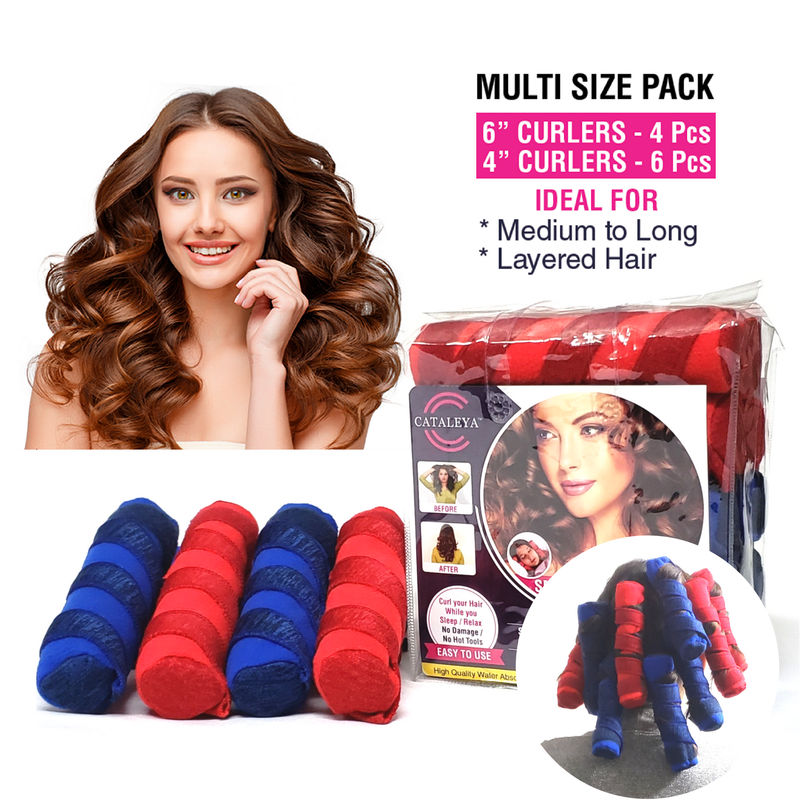Cataleya Smart Curlers Multipack for Layered Hair - MultiColor (Pack Of 10)
