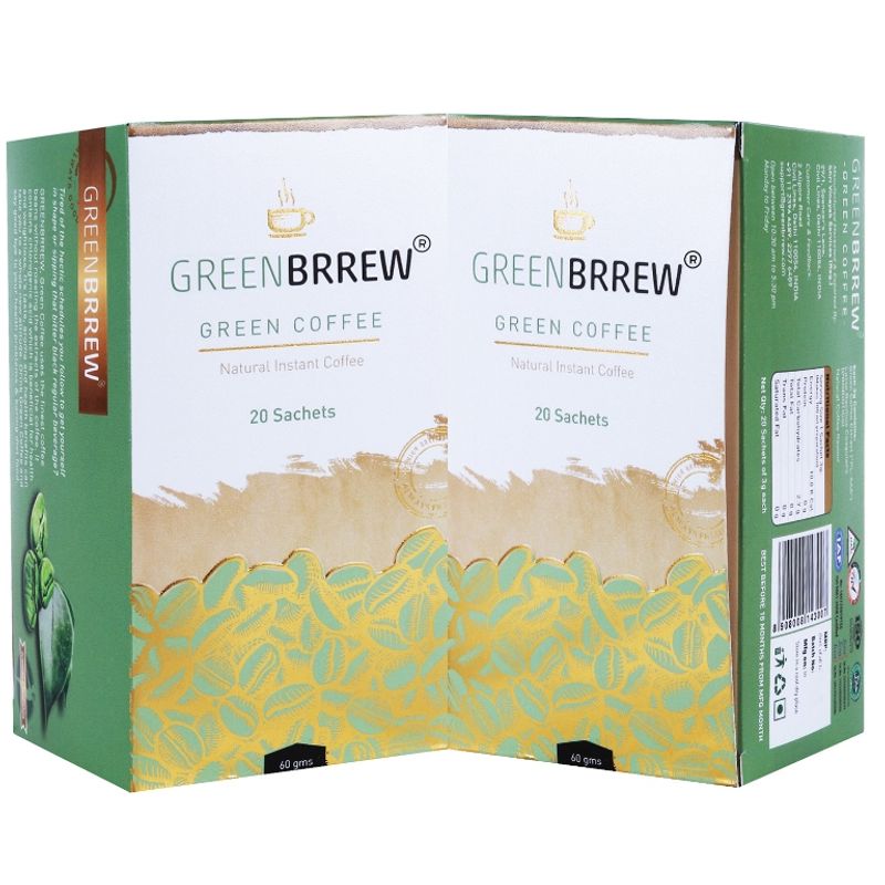 Greenbrrew Decaffeinated Natural Instant Green Coffee (Pack Of 2)