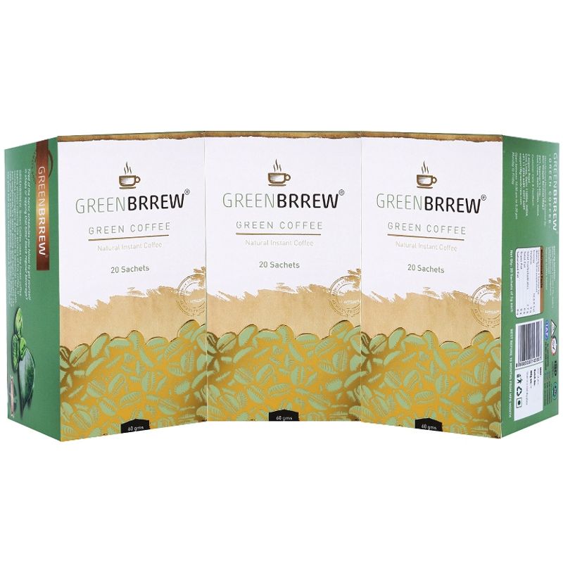Greenbrrew Decaffeinated Natural Instant Green Coffee (Pack Of 3)