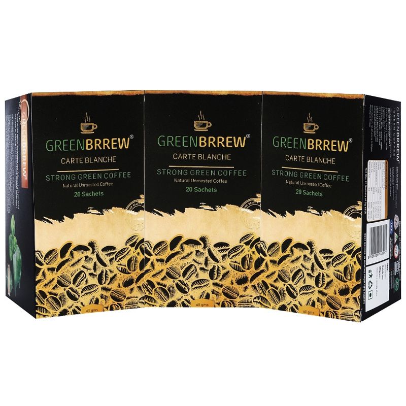 Greenbrrew Decaffeinated & Unroasted Strong Green Coffee (Pack Of 3)