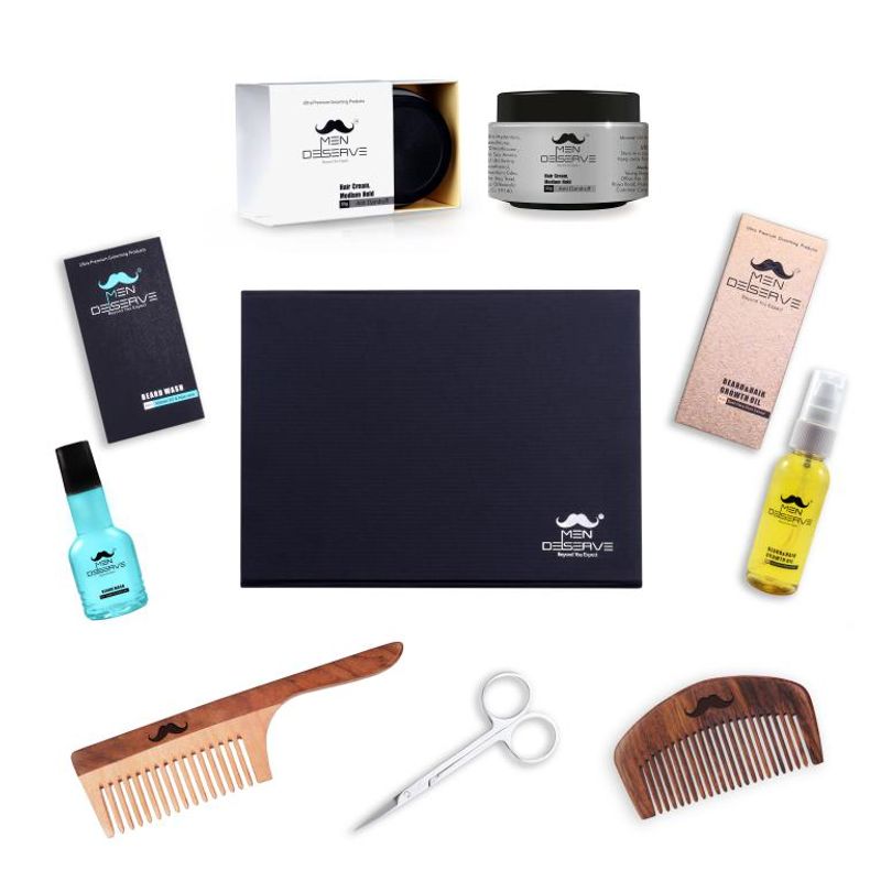 MEN DESERVE Premium Beard Care and Hair Styling Gift Kit 2